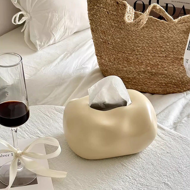 Simple Solid Color Ceramic Tissue Box