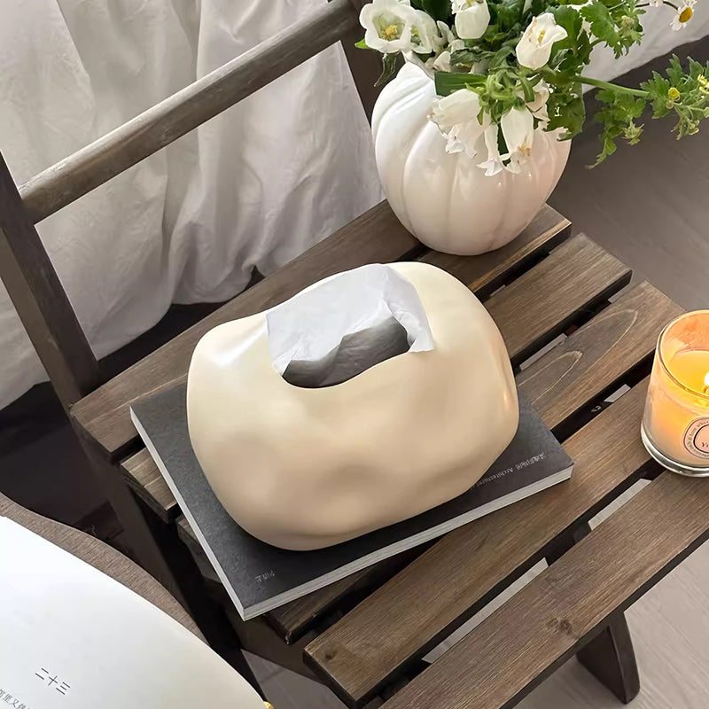 Simple Solid Color Ceramic Tissue Box
