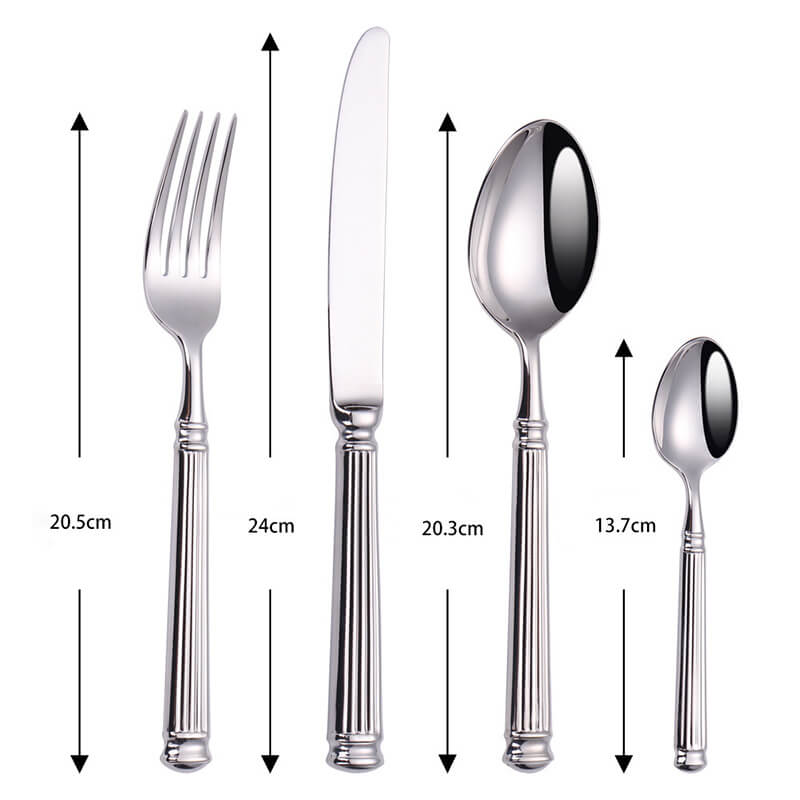 Simple Striped Flatware 4 Pcs Set