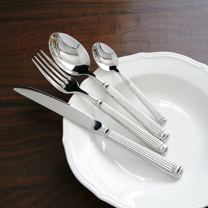 Simple Striped Flatware 4 Pcs Set