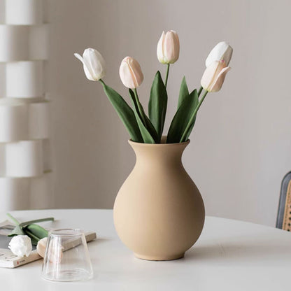 Simple Round Belly Ceramic Vase