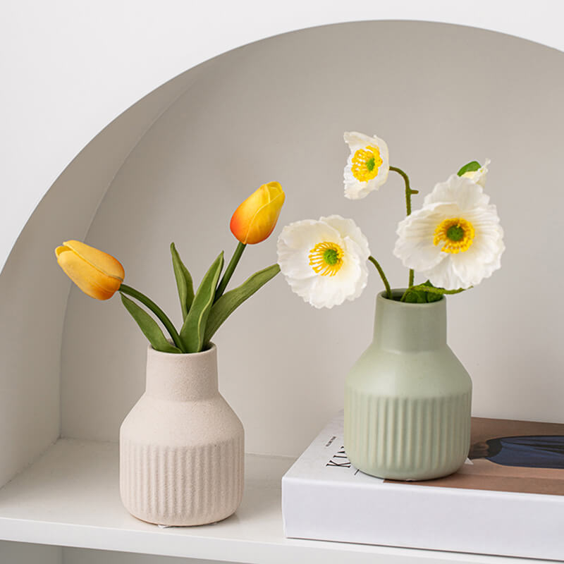 Simple Striped Ceramic Vase