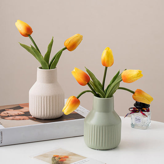 Simple Striped Ceramic Vase