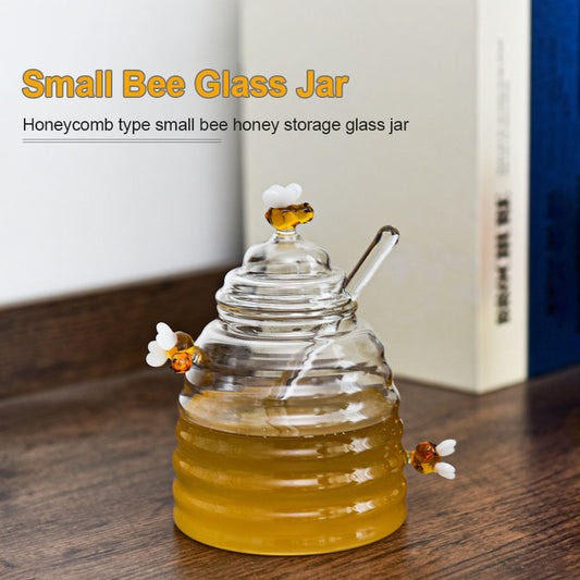 Small Bee Glass Honey Jar