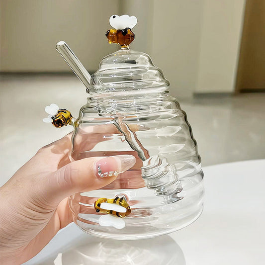 Small Bee Glass Honey Jar