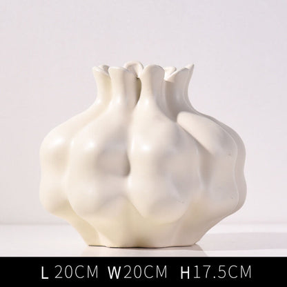 Solid Color Cream Ceramic Vase