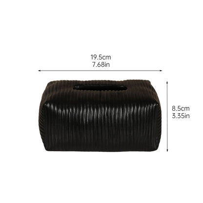 Solid Color Striped Ceramic Tissue Box