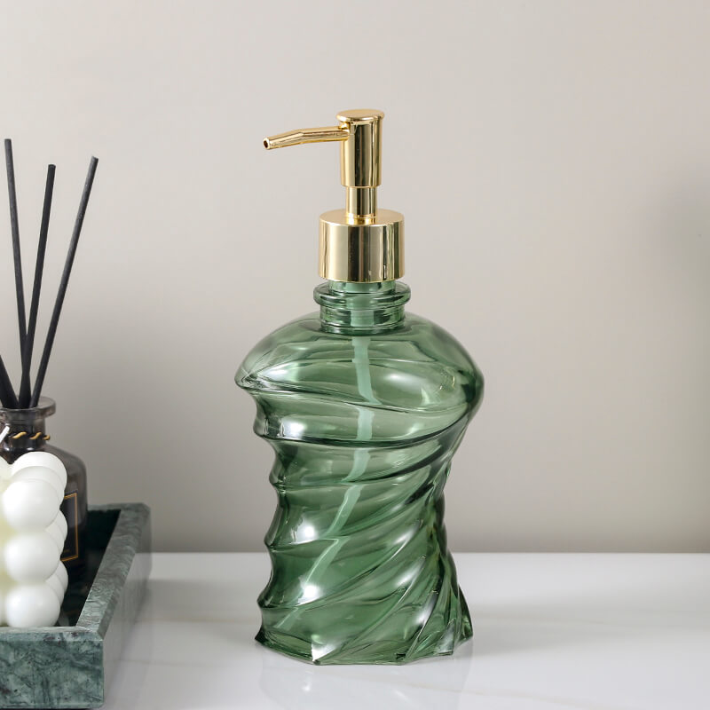 Spiral Glass Soap Dispenser