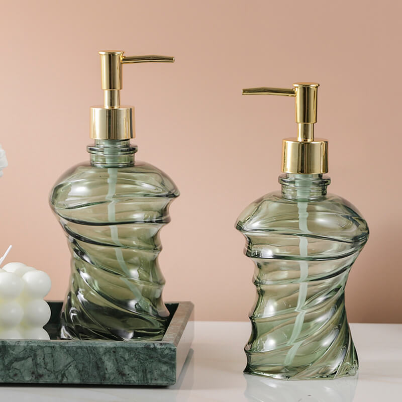 Spiral Glass Soap Dispenser