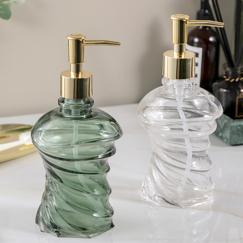 Spiral Glass Soap Dispenser