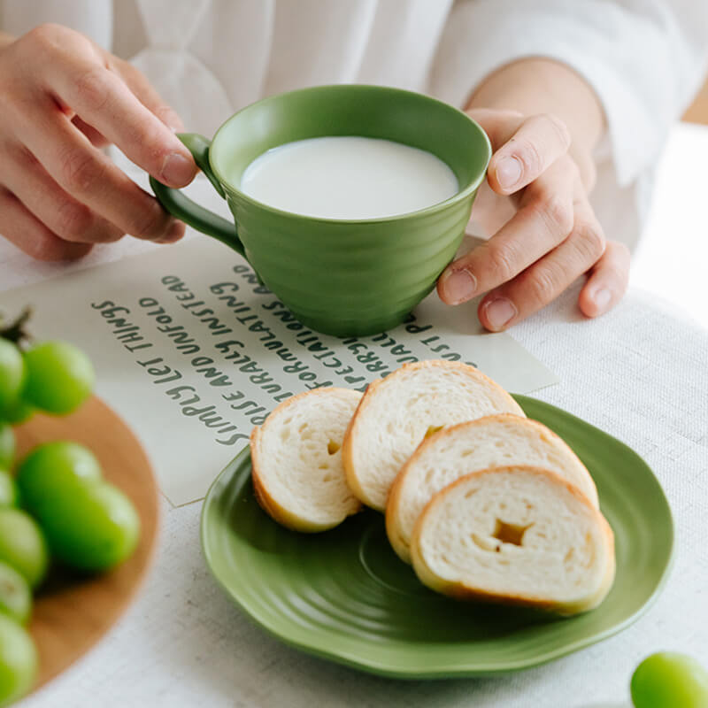 Spiral Pattern Ceramic Cup and Saucer