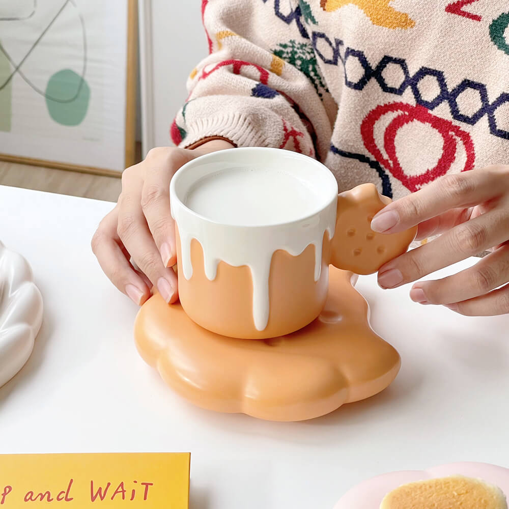 Spring Biscuit Ceramic Cup and Saucer