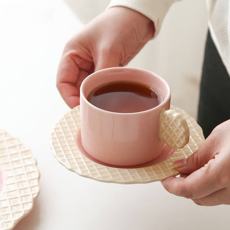 Spring Biscuit Ceramic Cup and Saucer