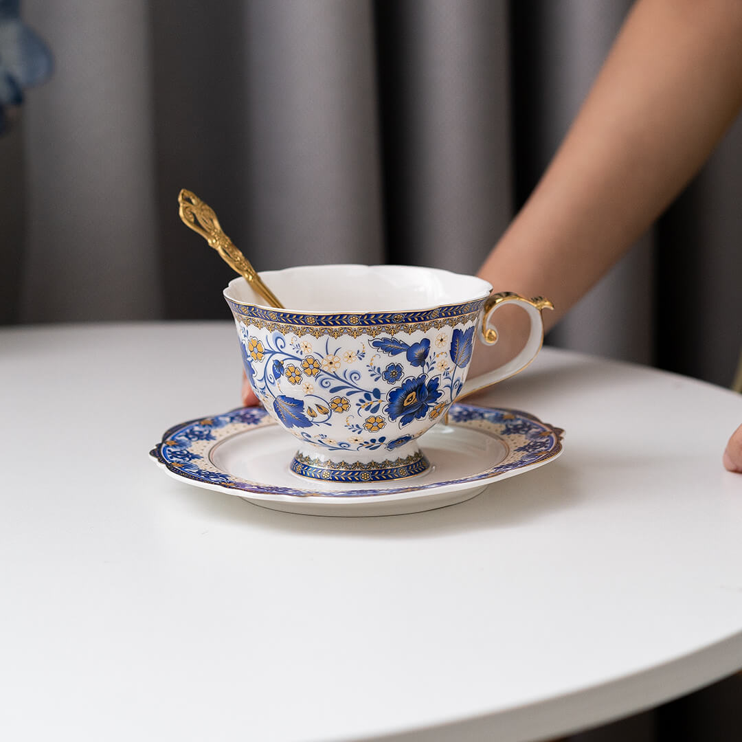 Spring Floral Bone China Cup and Saucer