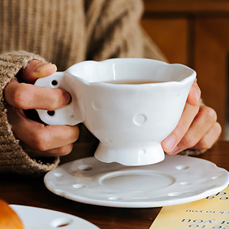 Spring Hollow Ceramic Cups and Saucers