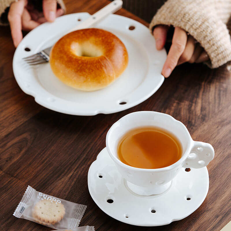 Spring Hollow Ceramic Cups and Saucers