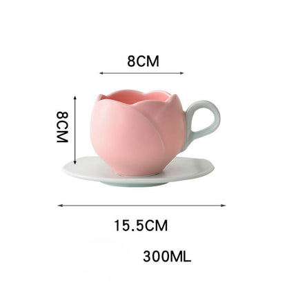 Spring Tulip Ceramic Cup and Saucer