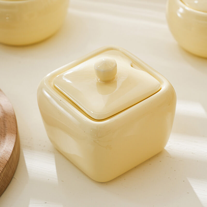 Square Ceramic Seasoning Jar Set