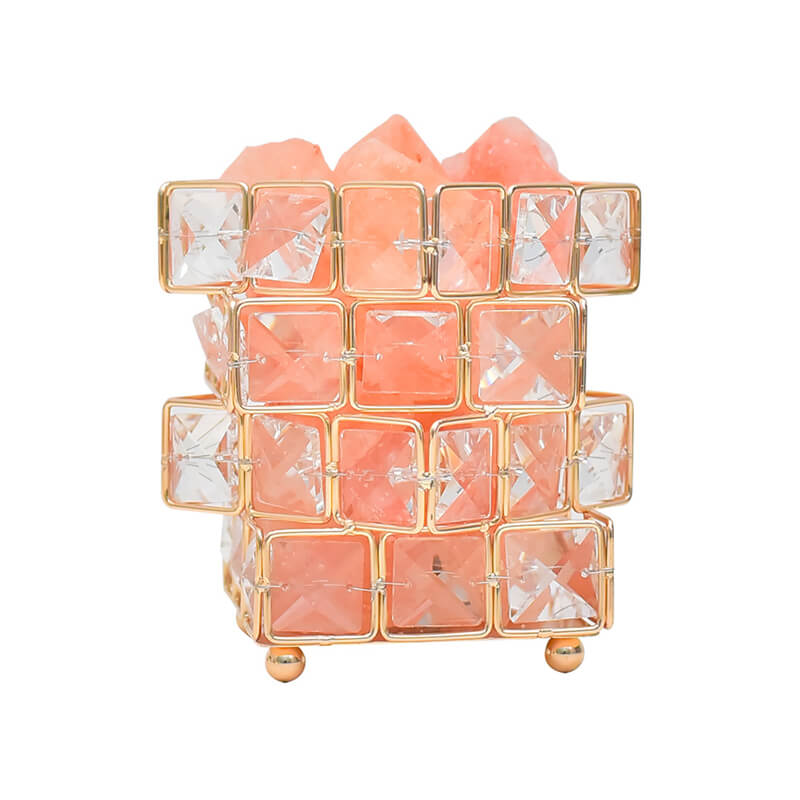 Square Salt Stone Crystal Lamp