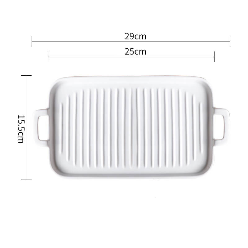 Square Striped Ceramic Baking Dish