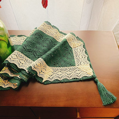 Stitching Macrame Hollow Cotton Thread Table Runner