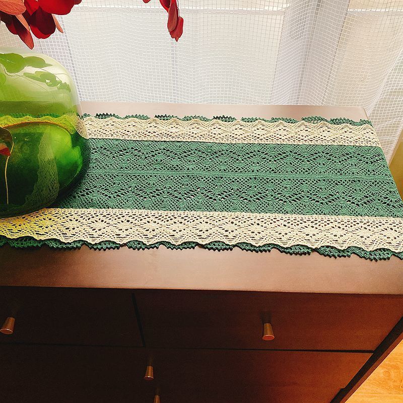 Stitching Macrame Hollow Cotton Thread Table Runner