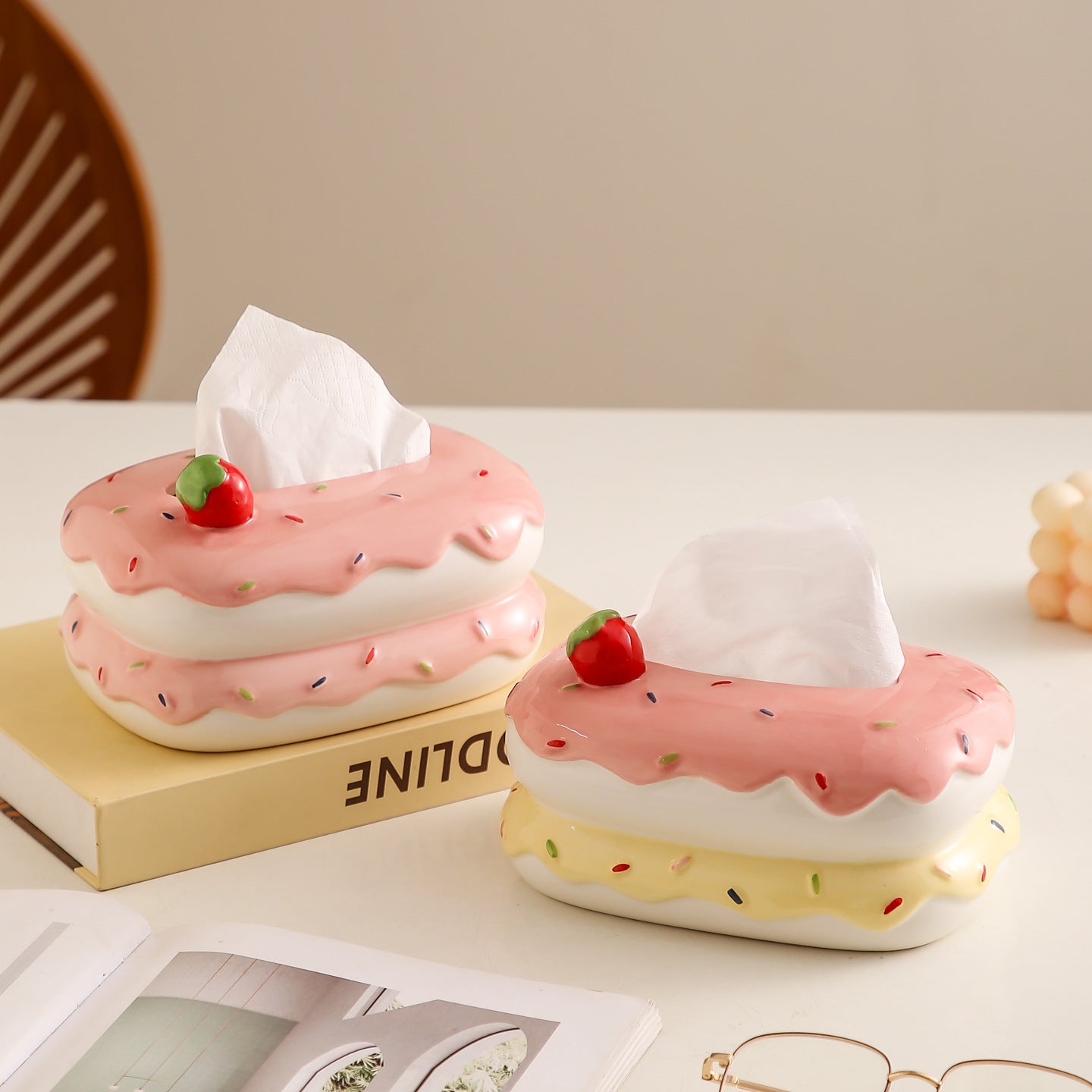 Strawberry Burger Ceramic Tissue Box