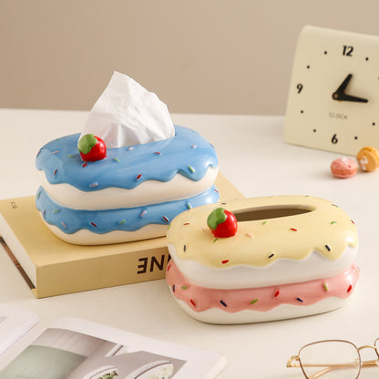 Strawberry Burger Ceramic Tissue Box