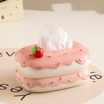 Strawberry Burger Ceramic Tissue Box