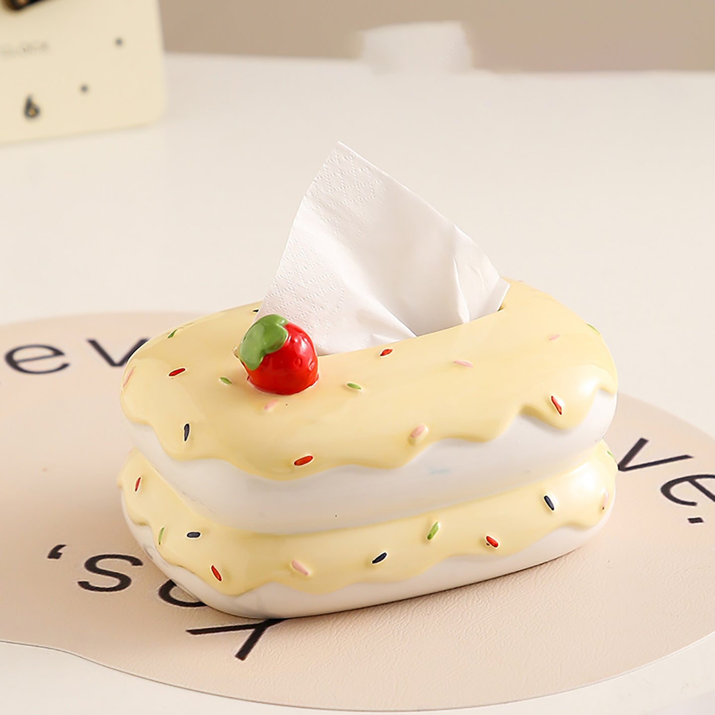 Strawberry Burger Ceramic Tissue Box
