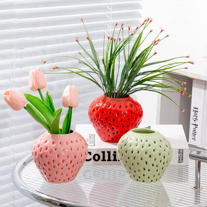 Strawberry Ceramic Vase