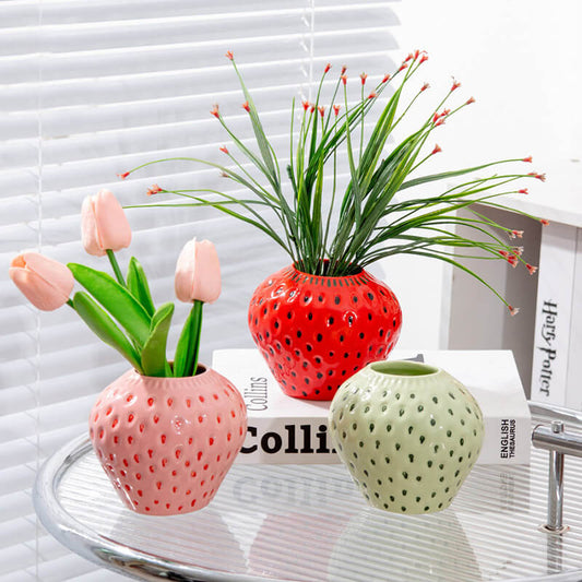 Strawberry Ceramic Vase