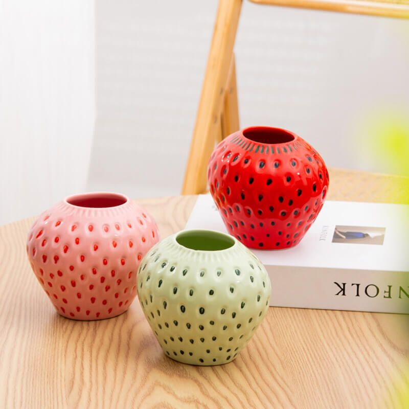 Strawberry Ceramic Vase