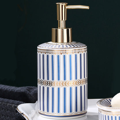 Stripe Gilt Ceramic Bathroom Set