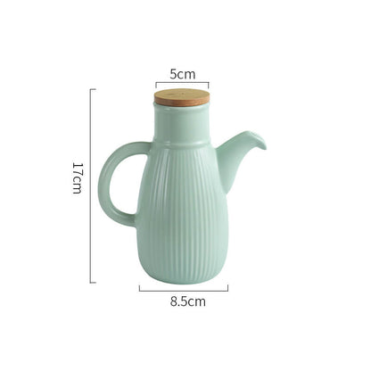 Stripe Solid Color Ceramic Oil Bottle