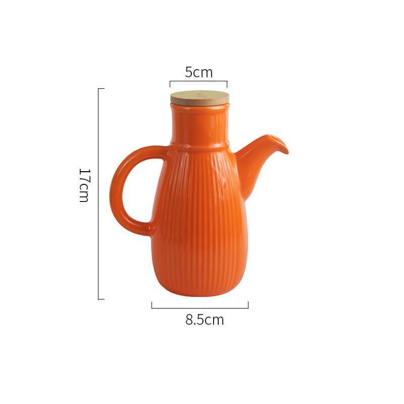 Stripe Solid Color Ceramic Oil Bottle