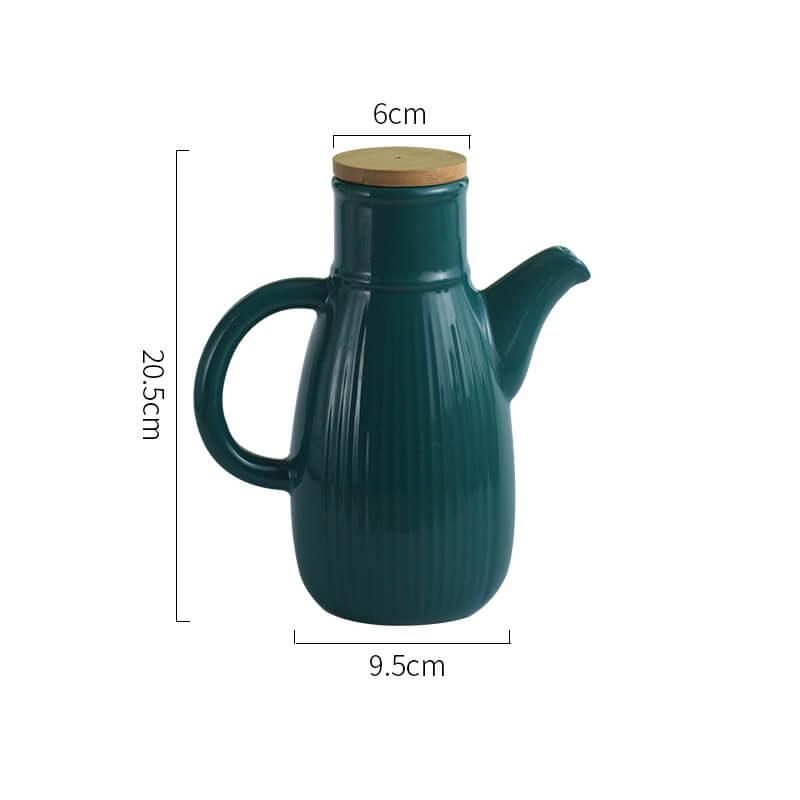 Stripe Solid Color Ceramic Oil Bottle