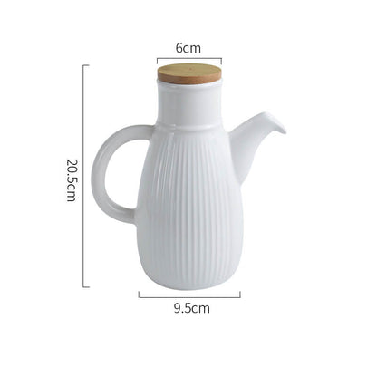 Stripe Solid Color Ceramic Oil Bottle