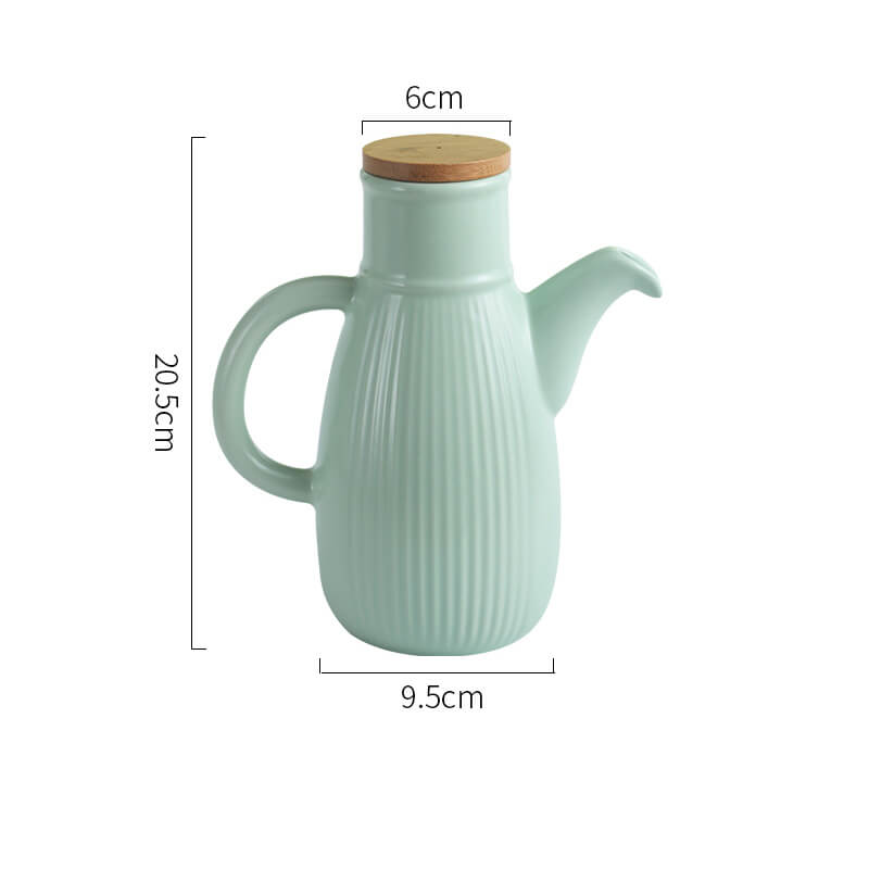 Stripe Solid Color Ceramic Oil Bottle