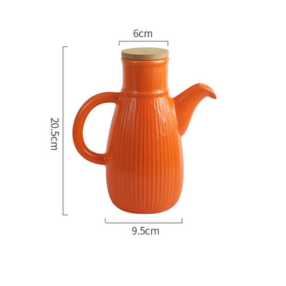 Stripe Solid Color Ceramic Oil Bottle