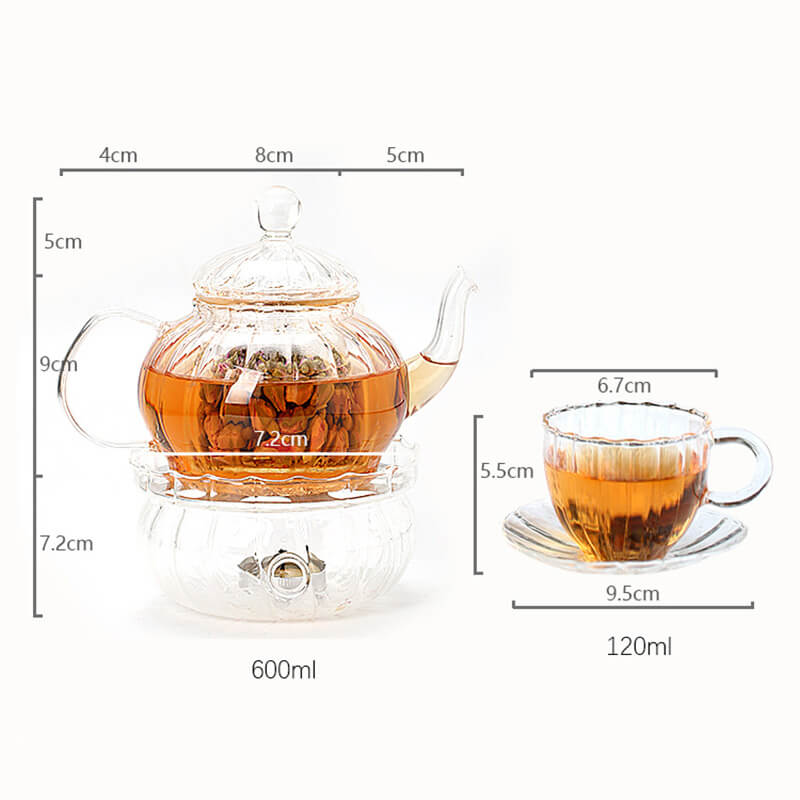 Striped Glass Teapot Set