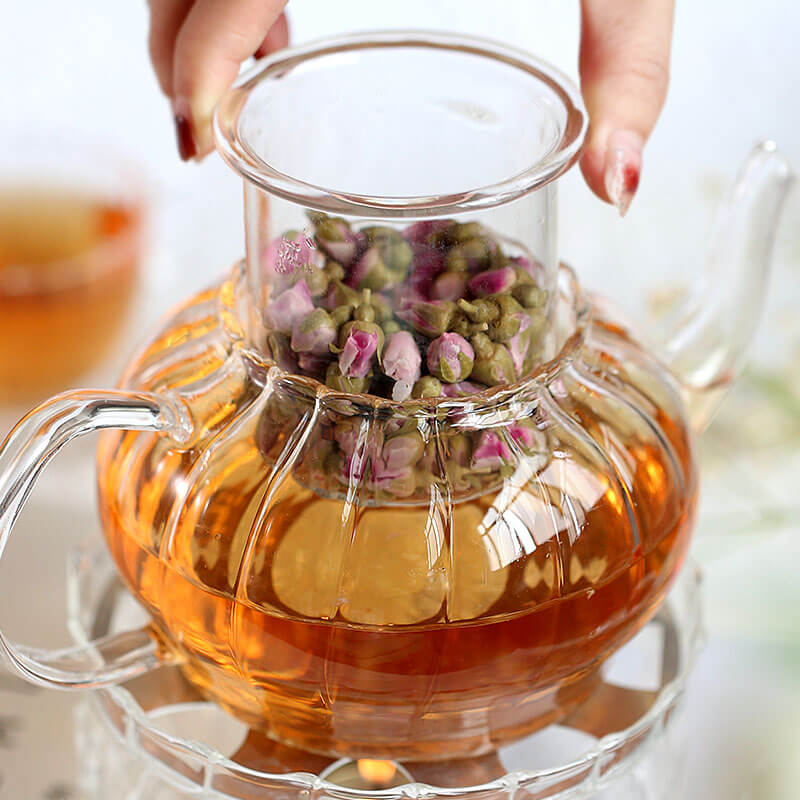 Striped Glass Teapot Set