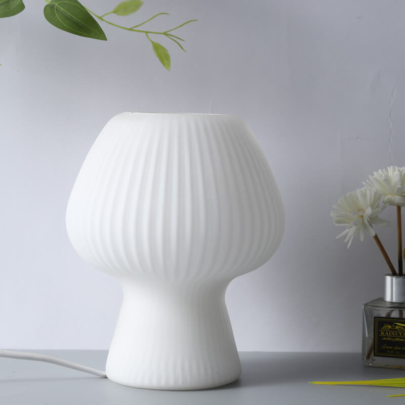 Striped Mushroom Glass Table Lamp