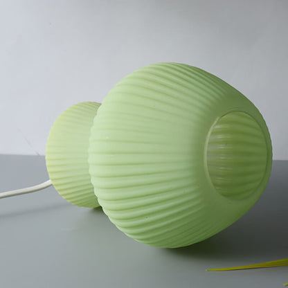 Striped Mushroom Glass Table Lamp