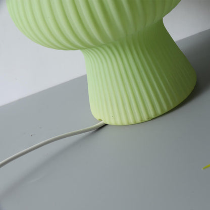 Striped Mushroom Glass Table Lamp