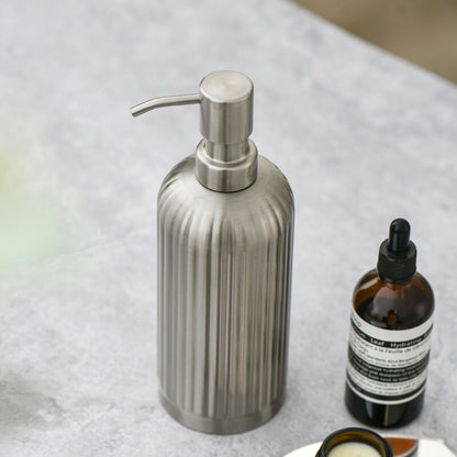 Striped Stainless Steel Soap Dispenser