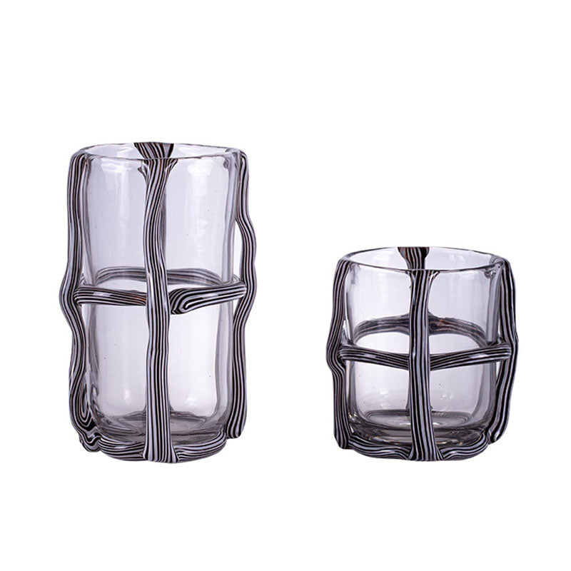 Gestreifte Vintage Glasvase