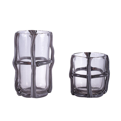 Gestreifte Vintage Glasvase