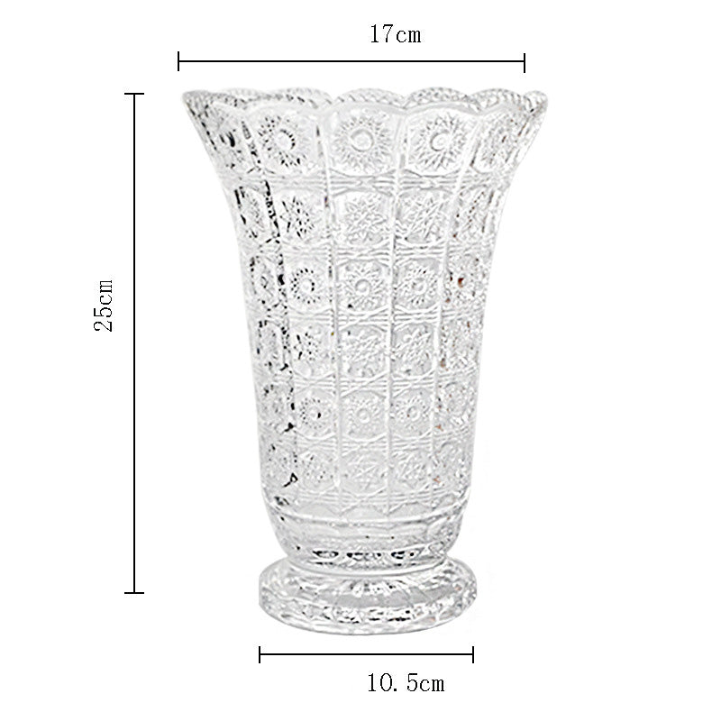 Sun Pattern Glass Vase