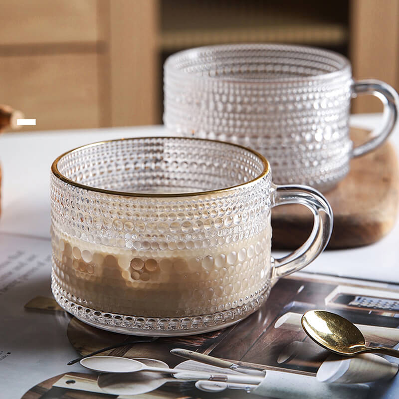 Sunflower Embossed Glass Cup